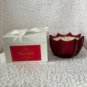 D.L. & Co Coral Reef Scented Red Scalloped Candle - 15 oz - triple wick